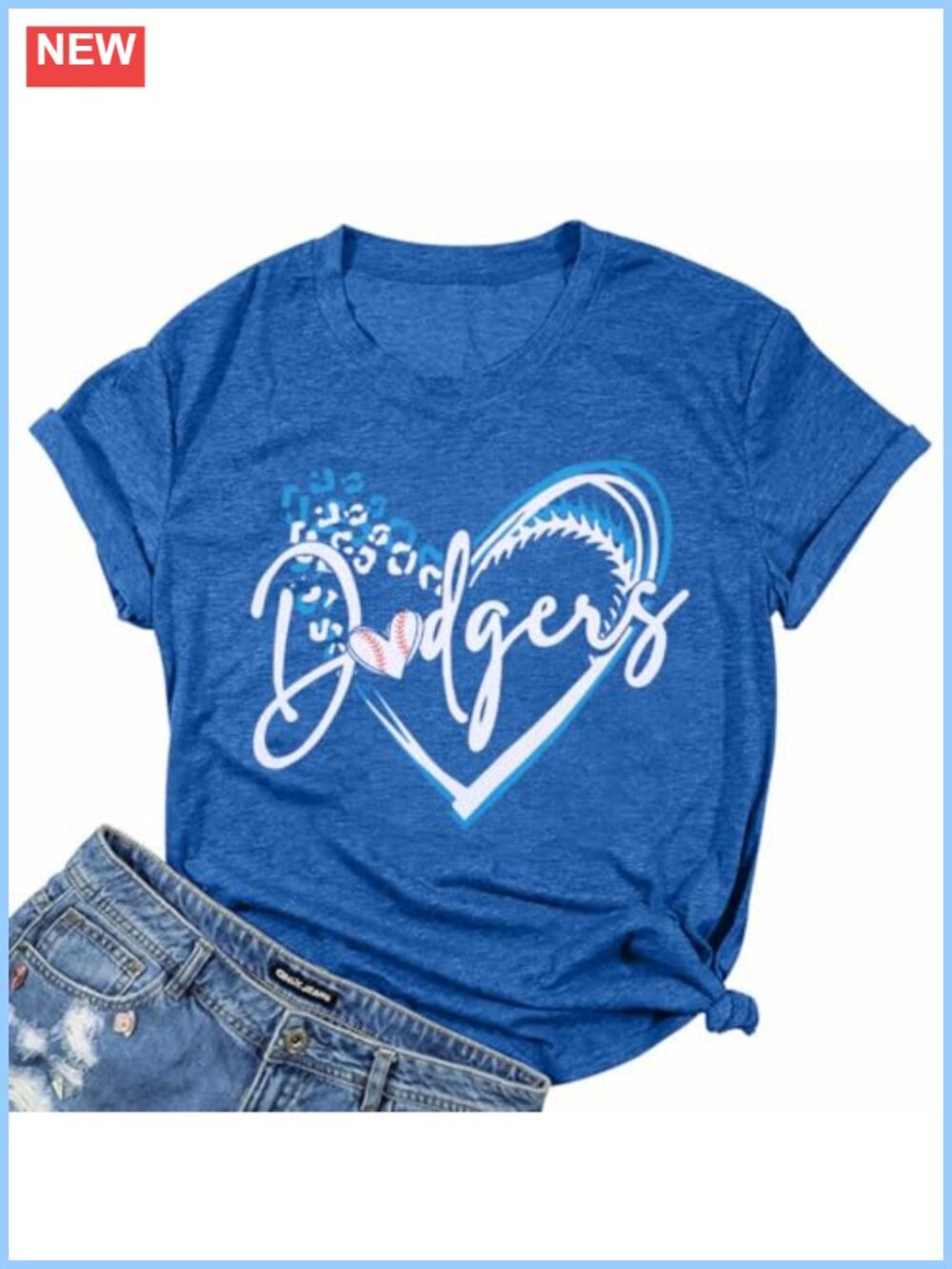 Baseball Mom Shirt Women Heart Graphic Tee Game Day Short Sleeve Top